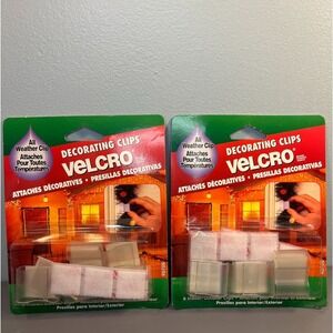 Qty 2 Velcro Brand Indoor Outdoor Multi Clips Pkg 6 Decorating Clear Clips 90708